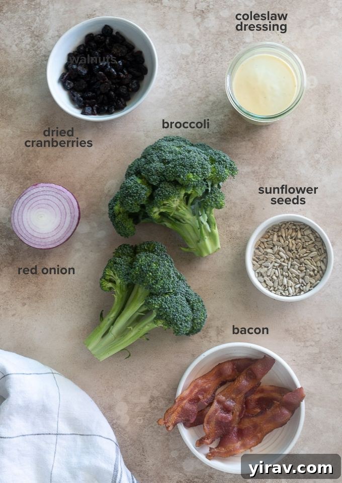 Broccoli salad recipe with bacon ingredients