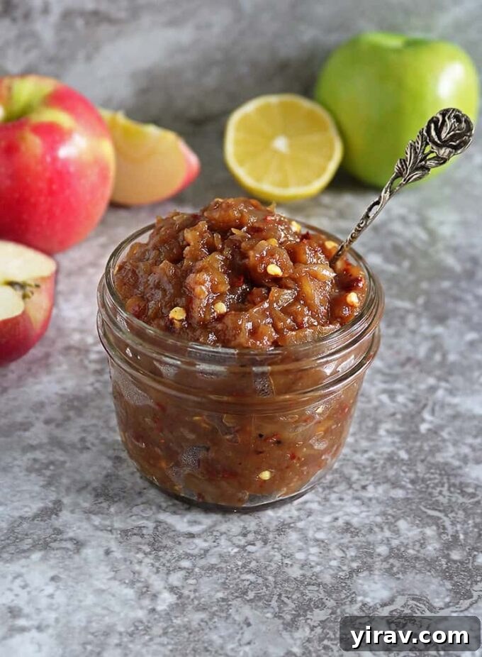 Bowl of easy apple chutney