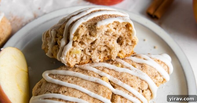 Freshly baked apple cinnamon scones