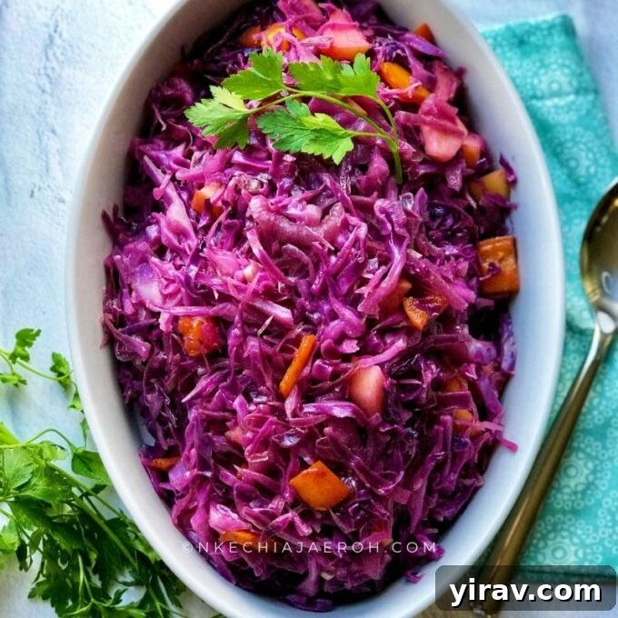 Healthy Braised Red Cabbage with Apples