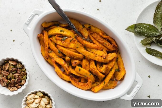 Crispy Air Fryer Pumpkin Fries in a serving dish