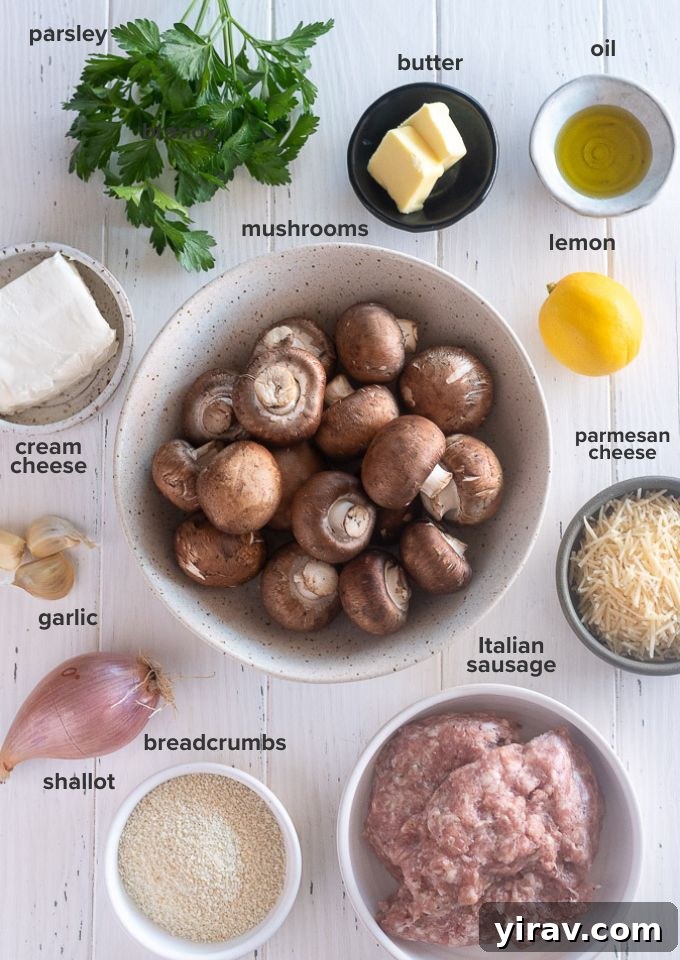 Sausage stuffed mushrooms ingredients