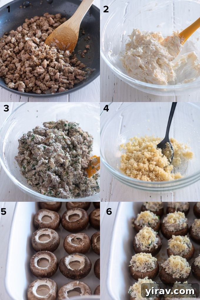 How to make sausage stuffed mushrooms