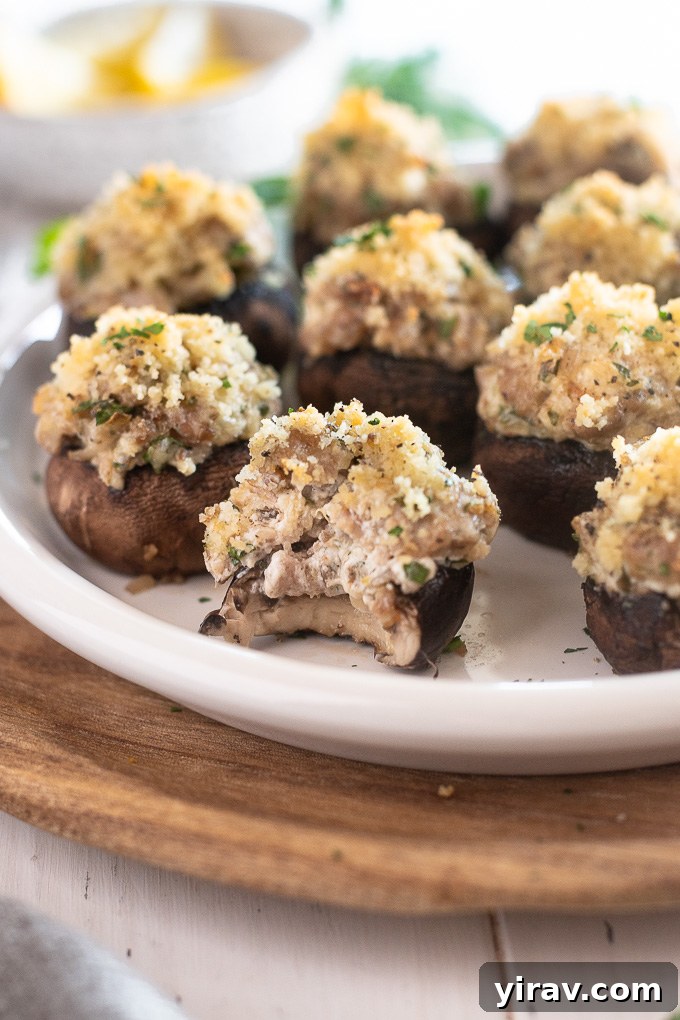 Sausage and cream cheese stuffed mushrooms