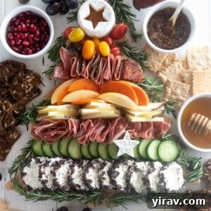 Christmas Tree Charcuterie Board with a star topper
