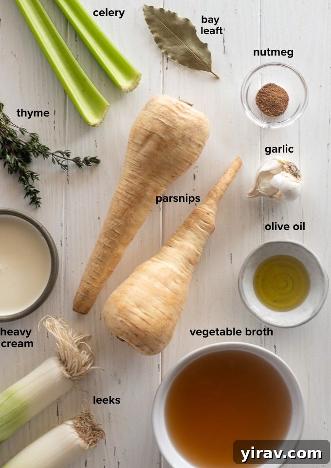 Parsnip soup recipe ingredients