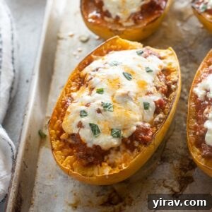 Spaghetti squash lasagna on a sheet pan.