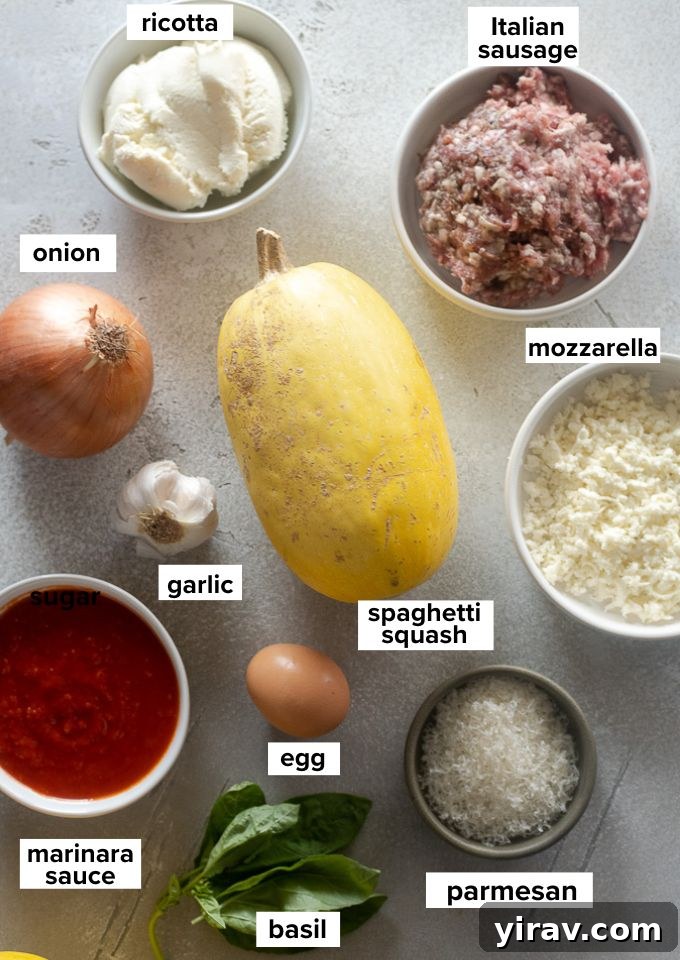 Noodle-Free Lasagna Bake 4 Spaghetti squash lasagna ingredients