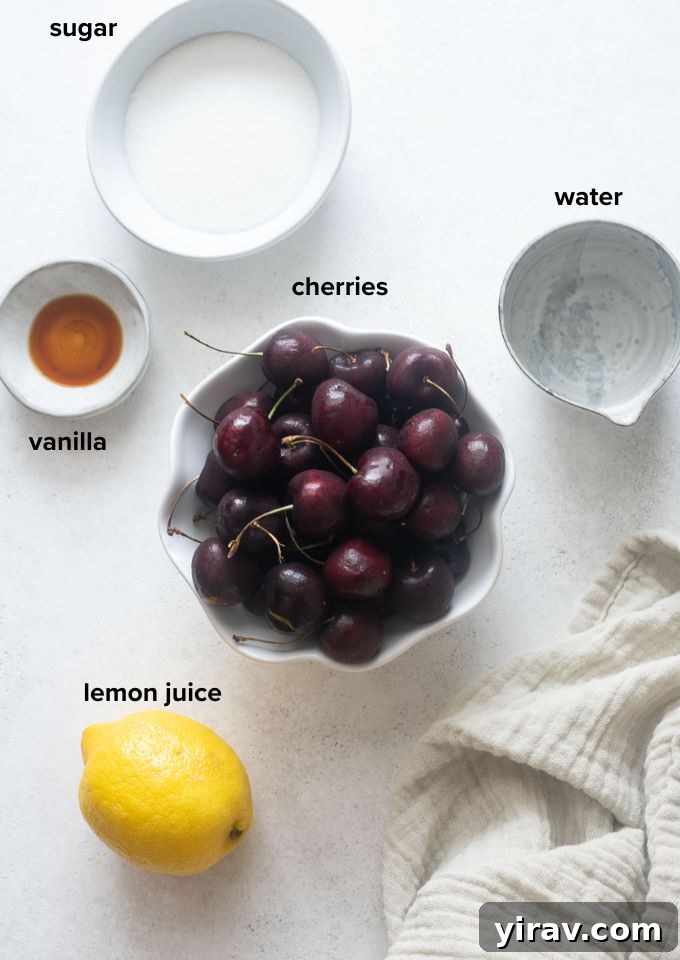 Ruby Red Cherry Bliss 4 Cherry compote recipe ingredients.