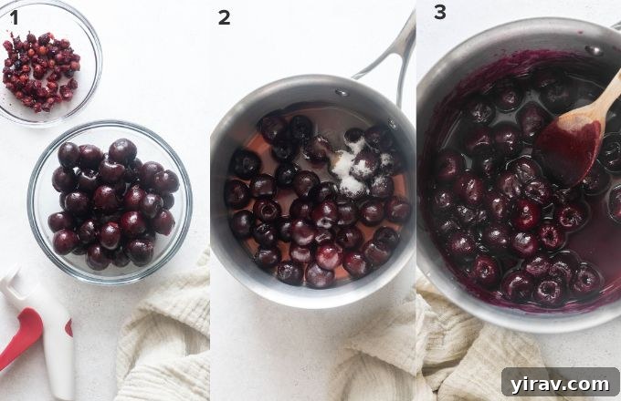 Ruby Red Cherry Bliss 5 How to make cherry sauce.