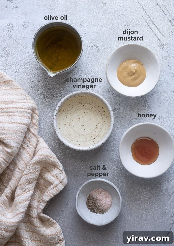 Sparkling Honey Champagne Dressing 4 Champagne vinaigrette recipe ingredients.