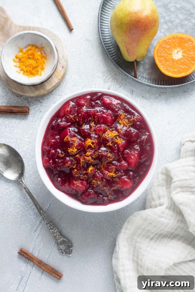 Cranberry port sauce in a bowl.
