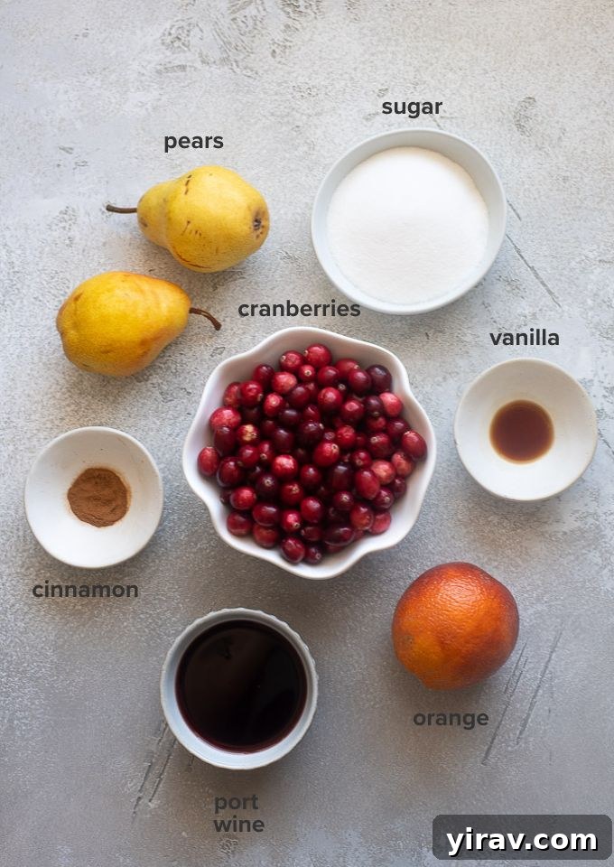Port cranberry sauce recipe ingredients.