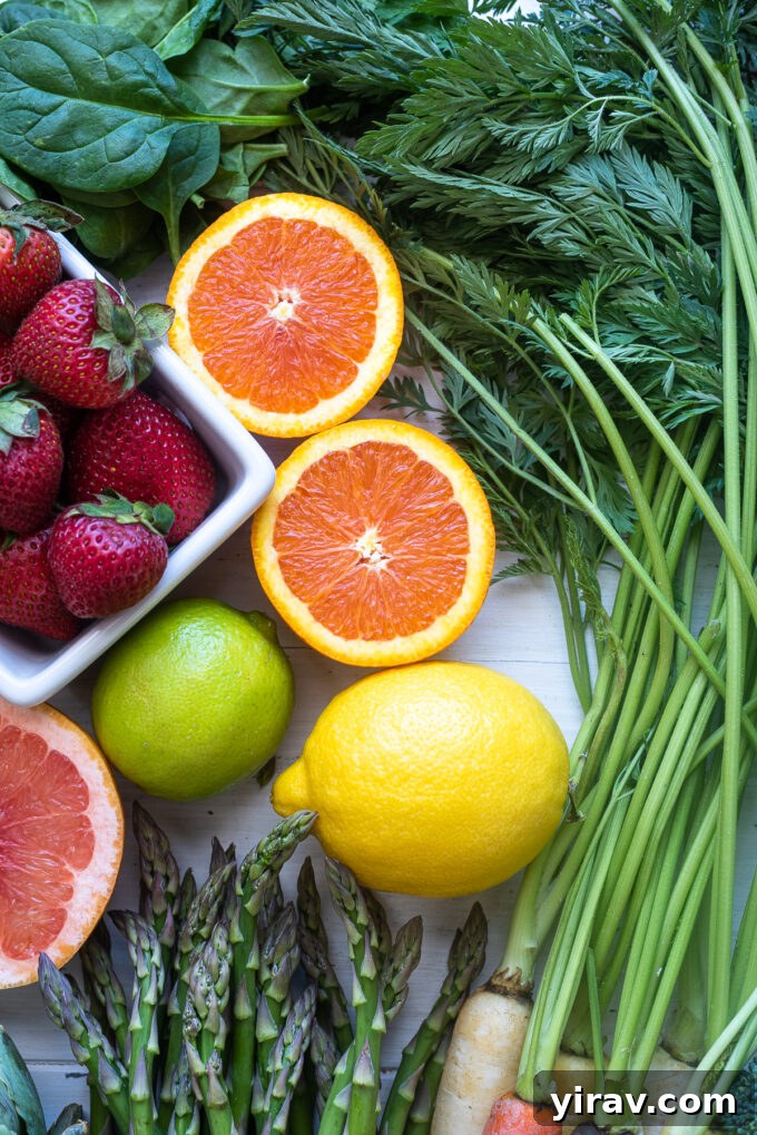 Spring fruits and veggies in season in April.