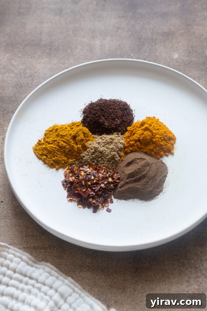 A selection of occasional spices for a comprehensive spice guide, beautifully arranged.