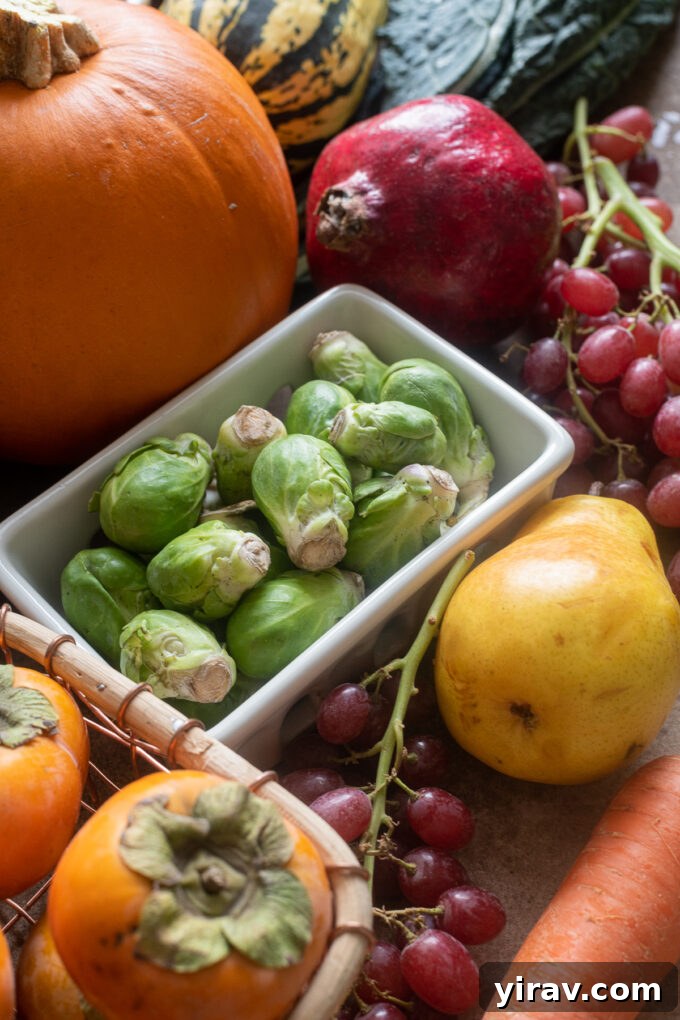 Fruits and vegetables in season in October.