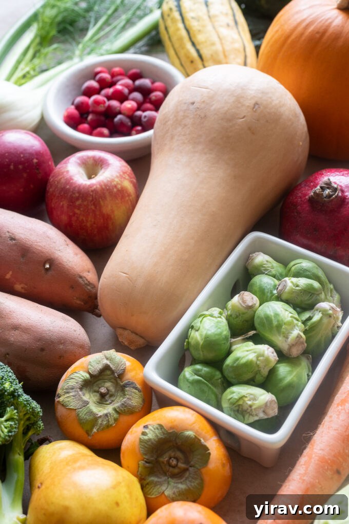 Fall fruits and vegetables to cook with in November.