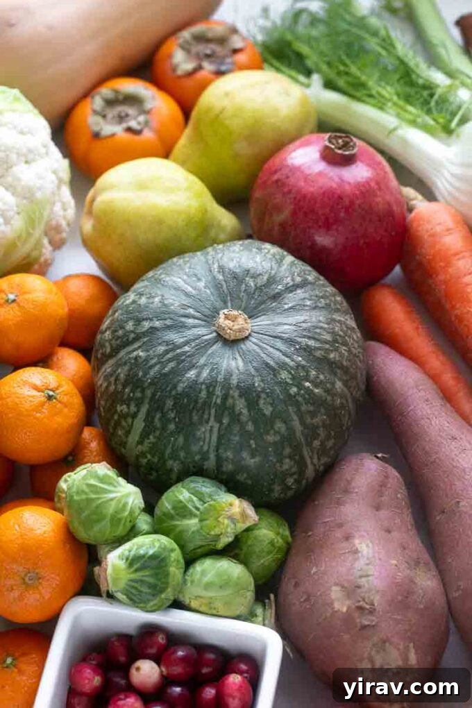 What's in season in December? A vibrant display of fresh, ripe produce.