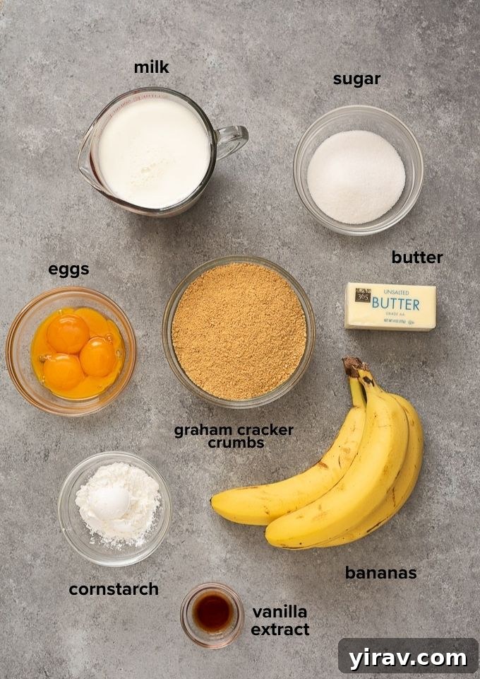 Banana cream pie with graham cracker crust ingredients