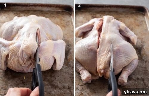 How to spatchcock a chicken collage -- removing the backbone