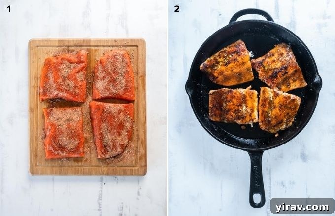 How to make blackened salmon collage
