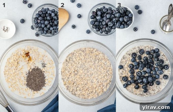 How to make overnight oats with blueberries