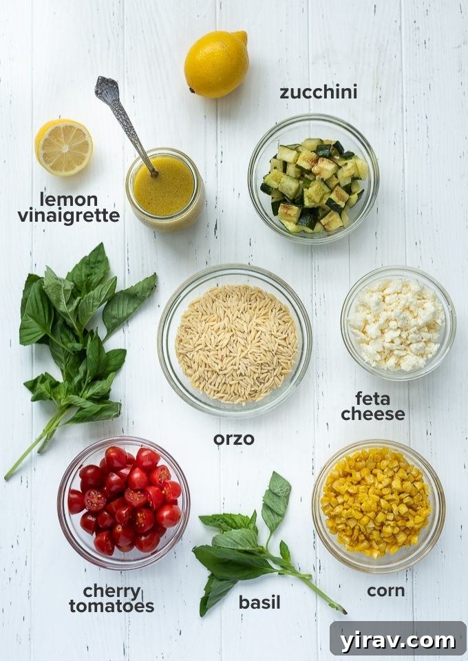 Bright Lemon Orzo Salad 4 Orzo pasta salad recipe ingredients