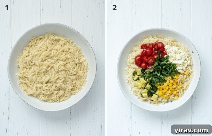 Bright Lemon Orzo Salad 5 How to make orzo pasta salad collage pin