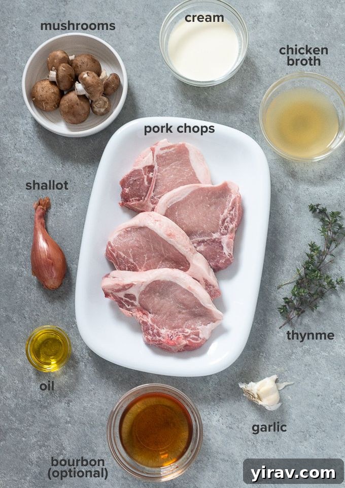 Pan seared pork chops with mushroom sauce ingredients