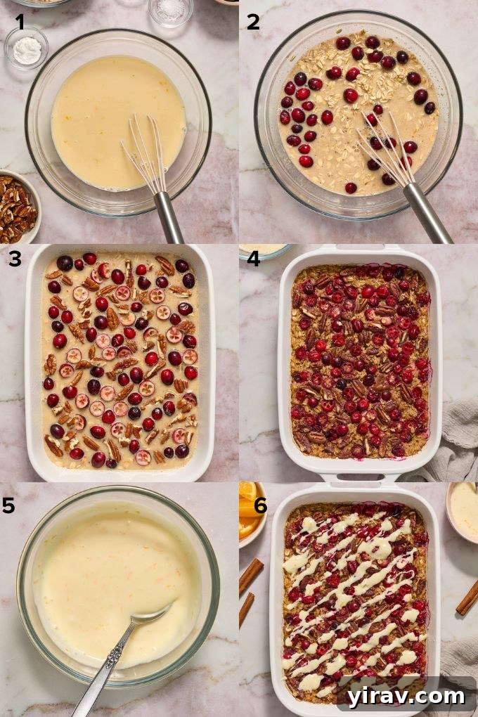 How to make baked oatmeal with cranberries.