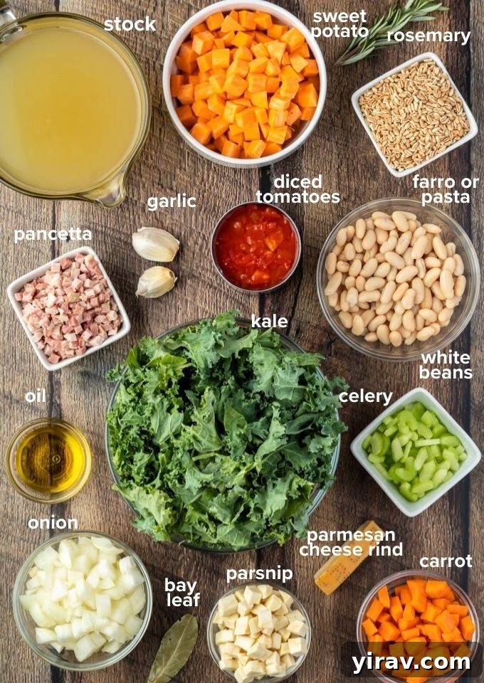 Winter minestrone soup ingredients