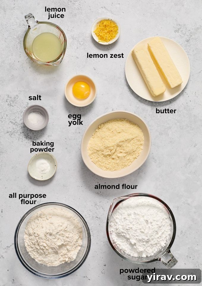 Greek butter cookie recipe ingredients.