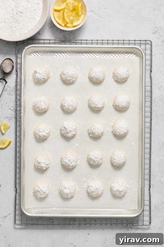Greek butter cookies on a baking sheet.