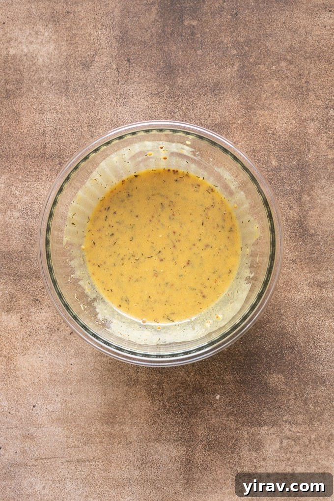 Honey mustard sauce in a bowl.