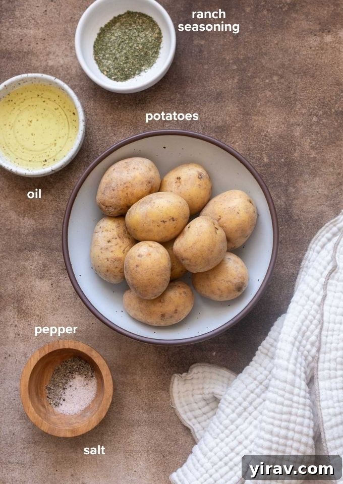 Ranch potatoes ingredients.