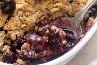 Homemade Fresh Cherry Crisp with Oat-Almond Crunch