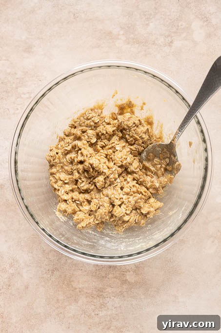Prepare oat crumble topping for cherry crisp.