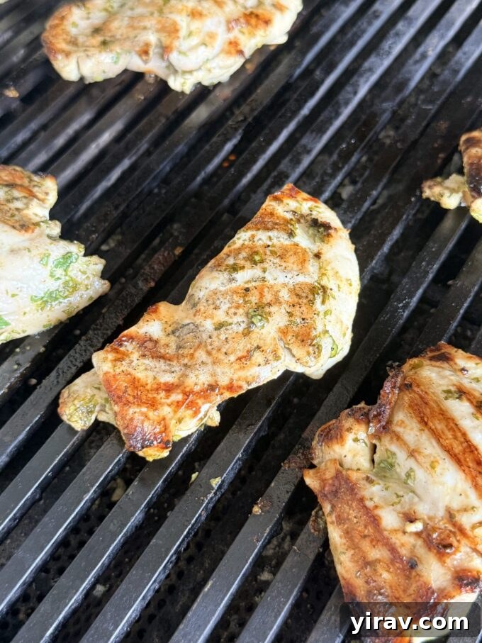 Cilantro-Lime Grilled Chicken with Zesty Marinade 7 Cilantro Lime Chicken on the grill.