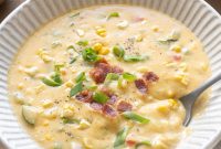 Creamy Zucchini and Corn Chowder with Crispy Bacon