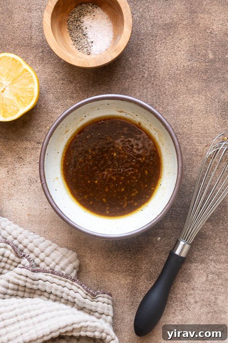 Honey Garlic Glazed Salmon Recipe 5 Honey garlic sauce for salmon in a bowl.